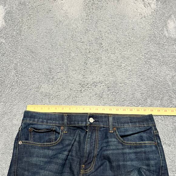 Lucky Jeans Mens 34 x30 Straight 221 Dark Wash Stretch Blue Denim Pants - Picture 9 of 12